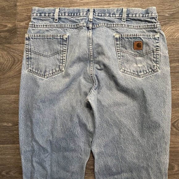 Carhartt B160 DST Jeans 40x34 Light Wash Straight Fit Durable Workwear Denim - Picture 12 of 12
